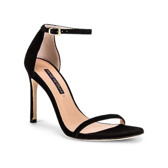 Stuart Weitzman Nudistsong high Heels Black Suede shoes strappy Revolve 9.5 - Picture 2 of 12